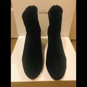 & other stories black soft suede booties